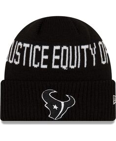 Мужская черная вязаная шапка с манжетами Houston Texans Team Social Justice New Era