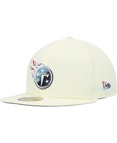 Мужская кремовая приталенная шляпа Tennessee Titans Chrome Color Dim 59FIFTY New Era