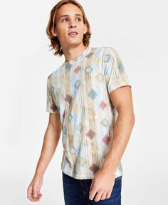 Мужская хлопковая футболка с геопринтом Sun + Stone