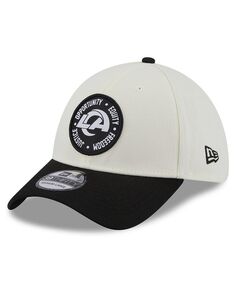 Мужская кремовая черная кепка Los Angeles Rams 2022 Inspire Change 39THIRTY Flex Hat New Era