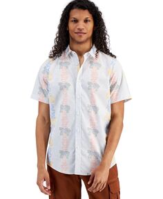 Мужская рубашка стандартного кроя Felix на пуговицах в тропическую цветочную полоску Sun + Stone