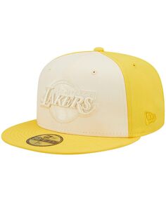 Мужская кремовая, золотистая пробковая двухцветная кепка Los Angeles Lakers 59FIFTY. New Era