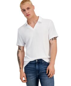 Мужская рубашка-поло классической вязки с открытым воротником в рубчик I.N.C. International Concepts