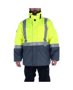 Мужская утепленная куртка с морозильной кромкой повышенной видимости и светоотражающей лентой - большая и высокая RefrigiWear