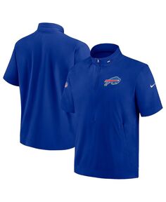 Мужская куртка с капюшоном и молнией четверть с короткими рукавами Royal Buffalo Bills Sideline Coach Nike