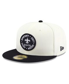 Мужская кремово-черная приталенная шляпа New Orleans Saints 2022 Inspire Change 59FIFTY New Era