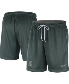 Мужские двусторонние спортивные шорты Michigan State Spartans зеленого и серого цвета Nike