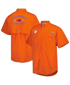 Мужская оранжевая рубашка на пуговицах Clemson Tigers Bonehead Columbia