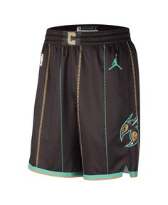 Мужские брендовые шорты Charlotte Hornets 2022/23 City Edition Swingman черного и мятного цвета Jordan