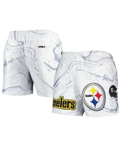 Мужские белые шорты Pittsburgh Steelers с мраморным принтом Pro Standard