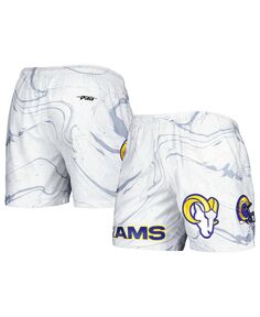 Мужские белые шорты Los Angeles Rams Allover с мраморным принтом Pro Standard