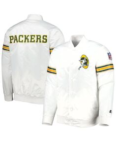 Мужская белая куртка Green Bay Packers The Power Forward с застежкой на пуговицы Starter