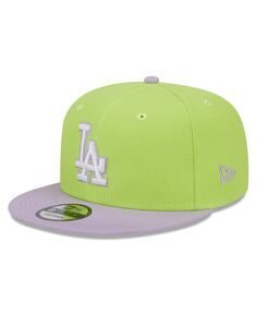 Мужская неоново-зеленая и фиолетовая кепка Los Angeles Dodgers Spring Basic двухцветная кепка Snapback 9FIFTY New Era