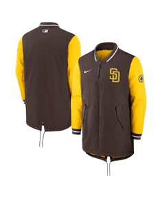 Мужская коричневая куртка с молнией во всю длину San Diego Padres Authentic Collection Dugout Performance Nike