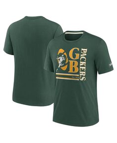 Мужская зеленая футболка Green Bay Packers с логотипом Tri-Blend Nike