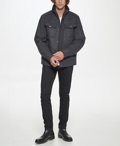 Мужская куртка из текстурированной шерсти с внутренним воротником из шерпы Kenneth Cole