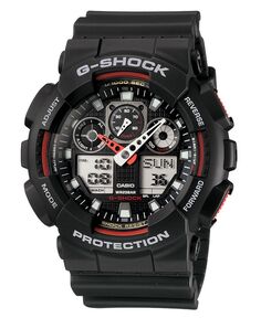 Мужские аналоговые цифровые часы с черным полимерным ремешком GA100-1A4 G-Shock
