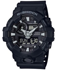 Мужские аналогово-цифровые часы с черным полимерным ремешком 53x58 мм GA-700-1B G-Shock