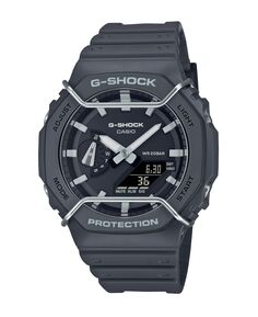 Мужские аналогово-цифровые часы с серым полимерным ремешком, 45,4 мм, GA2100PTS-8A G-Shock