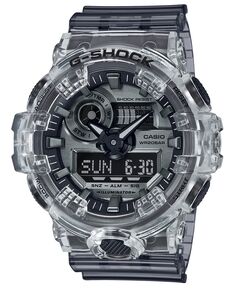 Мужские аналогово-цифровые часы скелетонизированный с прозрачным полимерным ремешком 53,4 мм GA700SK-1A G-Shock