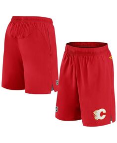 Мужские фирменные красные шорты Calgary Flames Authentic Pro Rink Fanatics