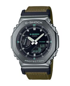 Мужские аналогово-цифровые часы с зеленым тканевым ремешком в металлическом корпусе, 44,4 мм, GM2100CB-3A G-Shock