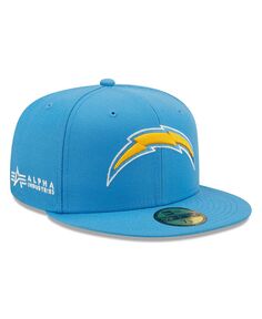 Мужская облегающая шляпа X Alpha Industries Powder Blue Los Angeles Chargers Alpha 59Fifty New Era