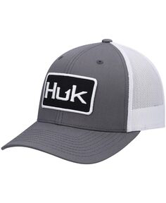 Мужская однотонная кепка Trucker Snapback графитового цвета Huk