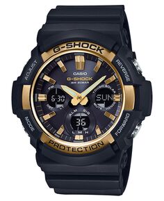 Мужские аналогово-цифровые часы с черным полимерным ремешком Solar, 53 мм G-Shock