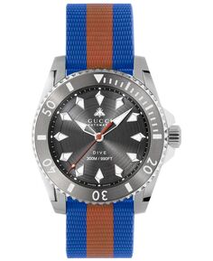 Мужские швейцарские автоматические часы для дайвинга с красным и синим каучуковым ремешком, 40 мм Gucci