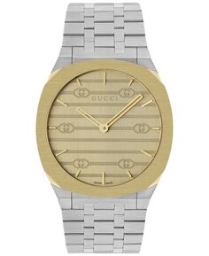 Мужские швейцарские часы с браслетом из нержавеющей стали 25H, 38 мм Gucci