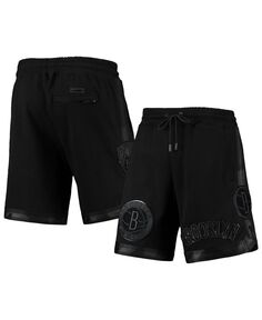 Мужские шорты Brooklyn Nets тройные черные глянцевые Pro Standard
