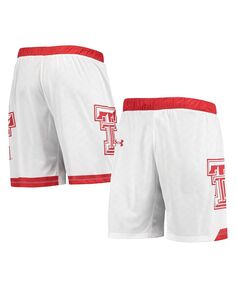 Мужские белые баскетбольные шорты Texas Tech Red Raiders Alternate Replica Under Armour