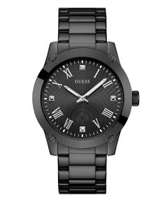 Мужские аналоговые черные часы из нержавеющей стали, 44 мм GUESS