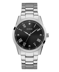 Мужские аналоговые серебристые часы из нержавеющей стали, 42 мм GUESS