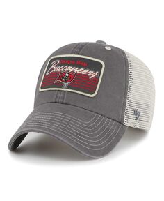 Мужская оловянная натуральная регулируемая шляпа Tampa Bay Buccaneers Five Point Trucker Clean Up &apos;47 Brand