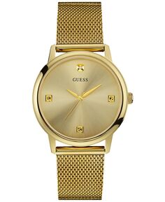Мужские часы с золотистым браслетом из нержавеющей стали с бриллиантовым акцентом, 40 мм U0280G3 GUESS