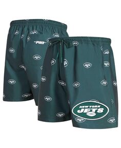 Мужские зеленые шорты с мини-логотипом New York Jets со сплошным принтом Pro Standard