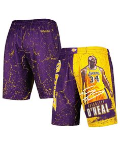Мужские фиолетовые шорты Shaquille O&apos;Neal Los Angeles Lakers Hardwood Classics Player Burst Mitchell &amp; Ness