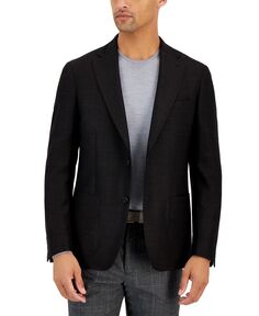 Мужское облегающее шерстяное спортивное пальто с рисунком «елочка» Calvin Klein