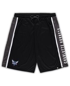 Мужские фирменные черные шорты Charlotte Hornets Big and Tall Referee Iconic Mesh Shorts Fanatics