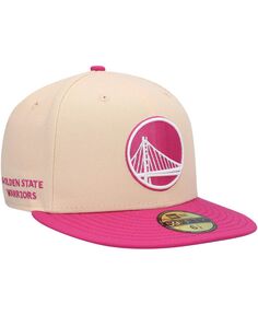 Мужская оранжево-розовая приталенная кепка Golden State Warriors Passion Mango 59Fifty New Era