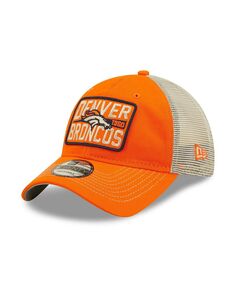 Мужская оранжево-натуральная кепка Denver Broncos Devoted Trucker 9TWENTY Snapback New Era