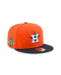 Мужская оранжево-темно-синяя шляпа Houston Astros World Series Champions 2022 с боковой нашивкой 59FIFTY. New Era