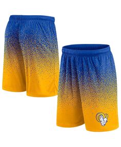 Мужские фирменные шорты Los Angeles Rams с эффектом омбре королевского, золотого цвета Fanatics