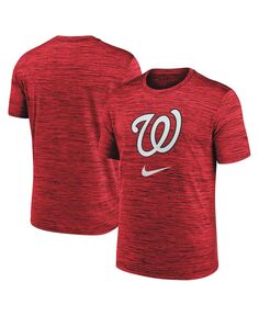 Мужская красная футболка с логотипом Washington Nationals Velocity Performance Nike