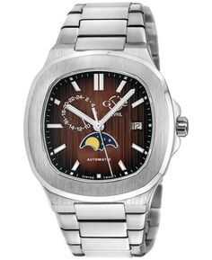 Мужские швейцарские автоматические часы Potente из нержавеющей стали серебристого цвета, 40 мм GV2 by Gevril