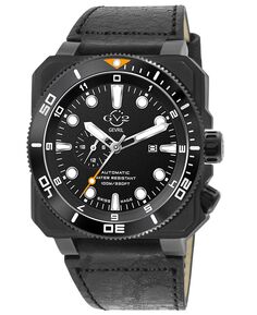 Мужские часы XO Submarine швейцарские автоматические черные кожаные часы 44 мм GV2 by Gevril