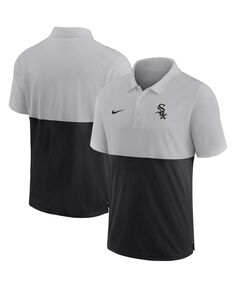 Мужская серебристо-черная рубашка-поло в полоску Chicago White Sox Team Baseline Nike