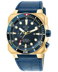 Мужские часы XO Submarine швейцарские автоматические темно-синие кожаные часы 44 мм GV2 by Gevril